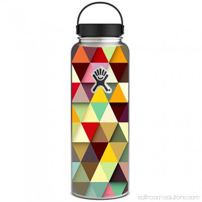 Skin Decal For Hydro Flask 40 Oz Wide Mouth / Colorful Triangles Pattern